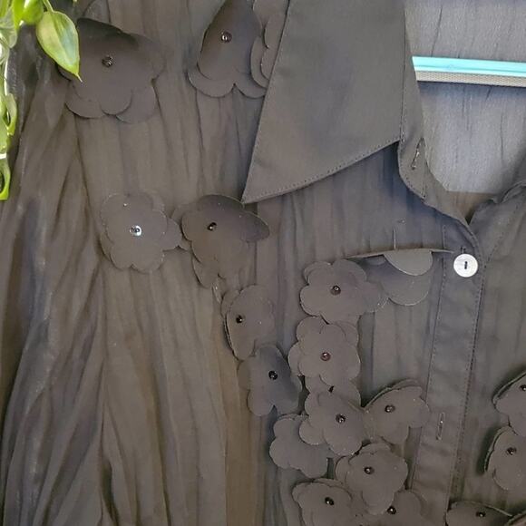 Floral slightly sheer blouse plus size 2x - Picture 4 of 8